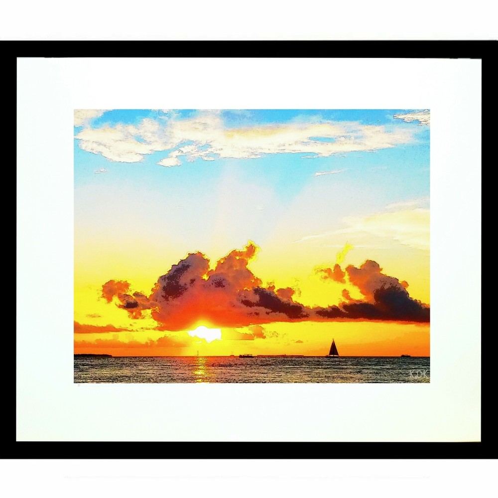 KEY WEST Sunset Bliss 11×14″ Matted Art Photo Photograph Florida Keys Tropical