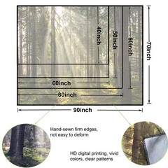 Onivein Forest Tapestry Nature Sunlight Streaming Through Green Trees Wall Ha…