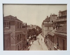 Rare 19th-Century Albumen Photograph of Street in Gibraltar – Framed