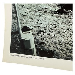Vintage NASA Photo of Crater Near Apollo 11 Landing Sea of Tranquility 1969