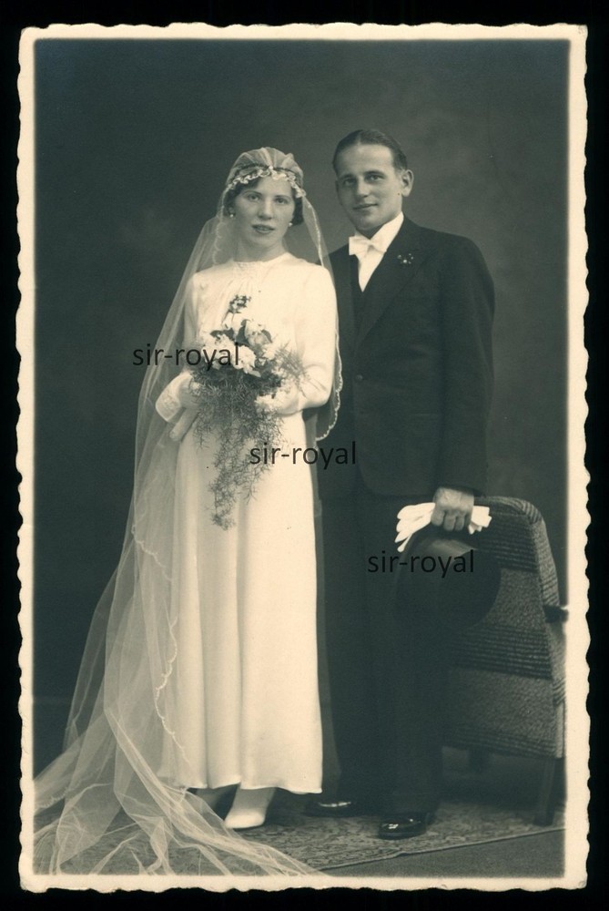 Mannheim Waldhof 1936 Wedding Photo 1930s Photo Postcard 9x14cm