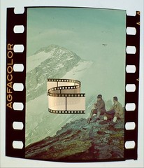 Original Agfacolor Colour Slide 3.5x4cm – Mountaineers in the Alps – 1938-39