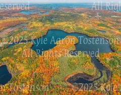 Lower Kaubashine Lake Hazelhurst Oneida Co, Wisc. Overhead Photo. Frame Optional