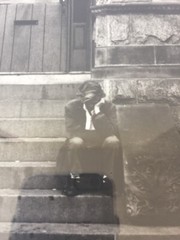 Vtg 1975 Baltimore Person On Front Stoop BW Framed Signed Art Photograph Photo