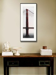 Golden Gate Bridge Sunset With Bird 5″x12″ Fine Art Print, Pacific San Francisco