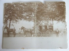 Vtg c.1880s-90s Photograph Men in Stagecoach Sepia B&W Wild West Travel