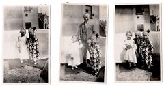 15345 – 3 Photos * Grandfather with Grandchildren * Costume * 1927