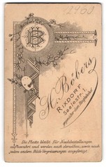 Photograph H. Böbers, Rixdorf, Saalestr. 1, Monogram by Photographer of Vines