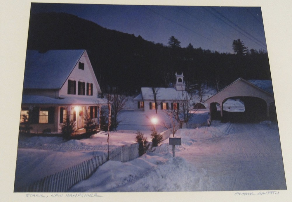 Signed Arthur Griffin photograph Stark, New Hampshire 14″x17″ country snow night