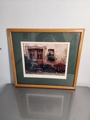 Alan Klug Art Photograph Fleurie France House Garden Signed Frame 24″ x 27″