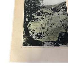Signed Hand-Colored Rural Landscape Cabin Photograph Matted Vintage Art