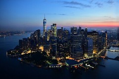 Fine Art Aerial Photograph of Manhattan at Dawn from a helicopteri