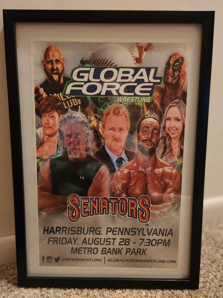 Global Force Wrestling framed poster 13 x 19 Jarret Bullet Club, Kevin Nash, WCW