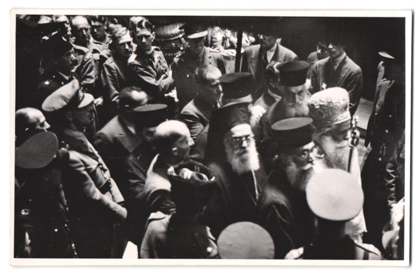 Photograph Israel, Greek Orthodox Christians Surrounded by British Soldiers