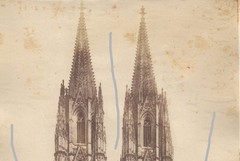 21x15cm on 31x23cm – Album Photo from 1885 Cologne Cathedral