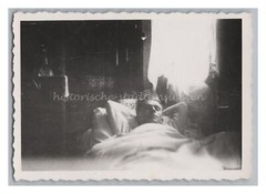 Portrait – Man in Bed Outside Window in August 1943 – Sunlight – Photo 1940s