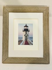 NANTUCKET Brant Point Lighthouse Photograph Signed Gomes & Framed – 14 x 17″