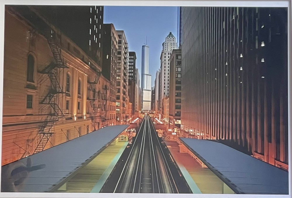 Orig Fine Art Photograph CHICAGO EL STREETSCAPE Photojournalism Framed 36” x 27”