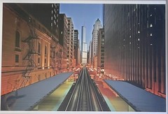 Orig Fine Art Photograph CHICAGO EL STREETSCAPE Photojournalism Framed 36” x 27”