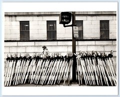 Construction Barriers Man Walking Robert DeMilt Original Photograph 8×10″ c.1983