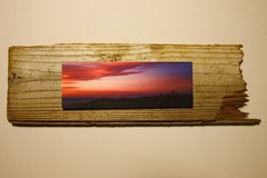 Driftwood Mounted Seascape – Montauk Lighthouse Sunset, New York