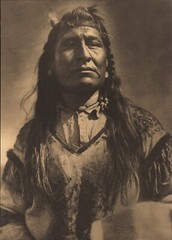 1972 EDWARD CURTIS Native American Indian Piegan Tribe Man Large Art Photo