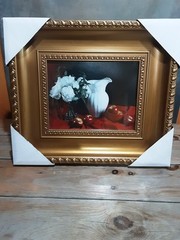 New «Apples On Red» 11″ x 14″ Framed Photo Art Living Room