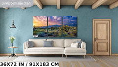 Desert Wonderland: Painted Sky Sunset Sabino Canyon Wall Art Cactus Canvas Print