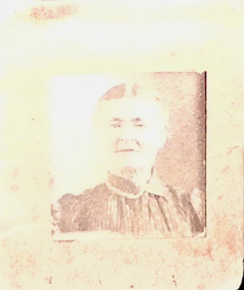 Vintage Small Portrait Photograph Elderly person in historical sepia-toned setti