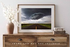 Storm Photography Print – UFO Shaped Wall Cloud Over Highway in New Mexico
