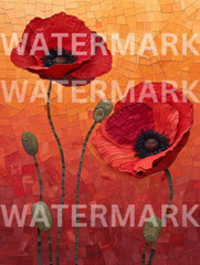 Digital Photo Image Painting Red Poppies Flowers Picture Art Wallpaper Desktop