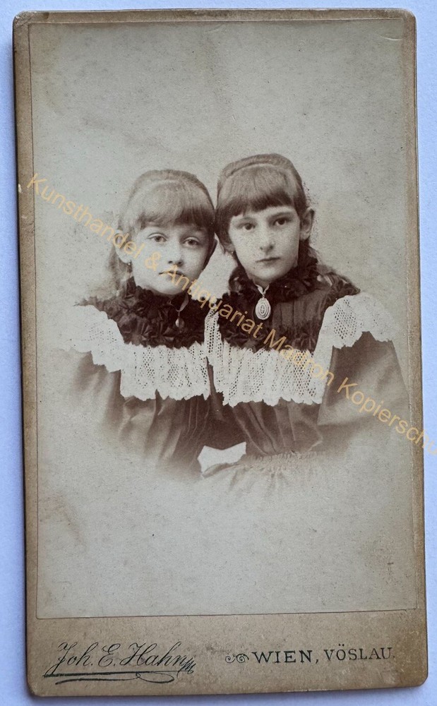 orig. CDV photo photograph picture old child children fashion 1893 Vienna girl rooster