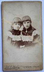 orig. CDV photo photograph picture old child children fashion 1893 Vienna girl rooster