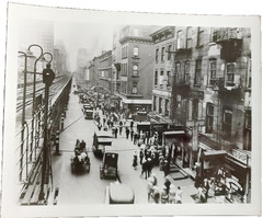 Vintage NYC Photo Sixth Avenue Elevated Train Tracks 50th Street Scene ca 1930s