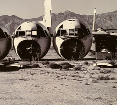 VINTAGE AIRCRAFT /AIRPLANE SALVAGE SCRAPYARD SURREAL LANDSCAPE PHOTOGRAPH