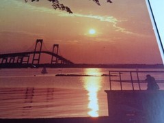 John T. Hopf Signed Photograph of Newport Bridge Matted 26″ x 20″