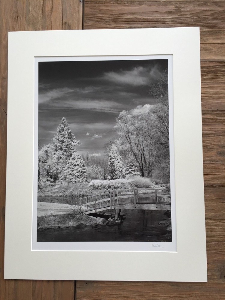 BRUCE BLUM SIGNED B&W Photo Print (19″X 24 «)-«Wooden Bridge»