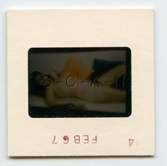 Org Nude Camera Club 1967 35mm Slide Negative- Color Pillows- Woman Suntan Lines
