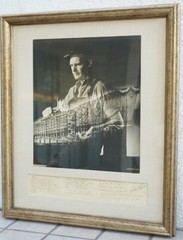 Vintage Framed Black & White Victor Keppler Signed Navy War Art Photo W/ Poem