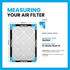 Simply 18x24x1 Air Filter, Merv 8, 4 Pack, For Home AC Furnace & HVAC (Actual…