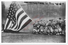Giant US Flag Raising At Baseball Opener Ebbets Field 1914 Silver Halide Photo