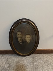 Cindy Cash Owned | Antique Oval Bubble Glass Portrait of Branson Family 16 x 26″
