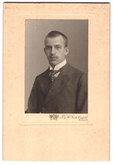 Photograph P. & H. Koch, Crefeld, Man in Suit with Striped Tie