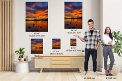 Fiery Horizon: Sunset at Lake Havasu Aluminum Metal Print Arizona Wall Art