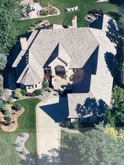 Professional Aerial Photo of a Midwest Lake Home Mansion Framed 23″x18.5″ 2000