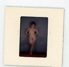 Org Nude Camera Club 1950s-60s 35mm Slide / Negative- Endowed Woman- Hairdo #1