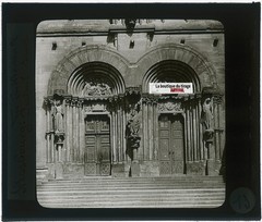 Strasbourg Cathedral, Photo Glass Plaque, Black & White, Positive 8.5X10 Cm