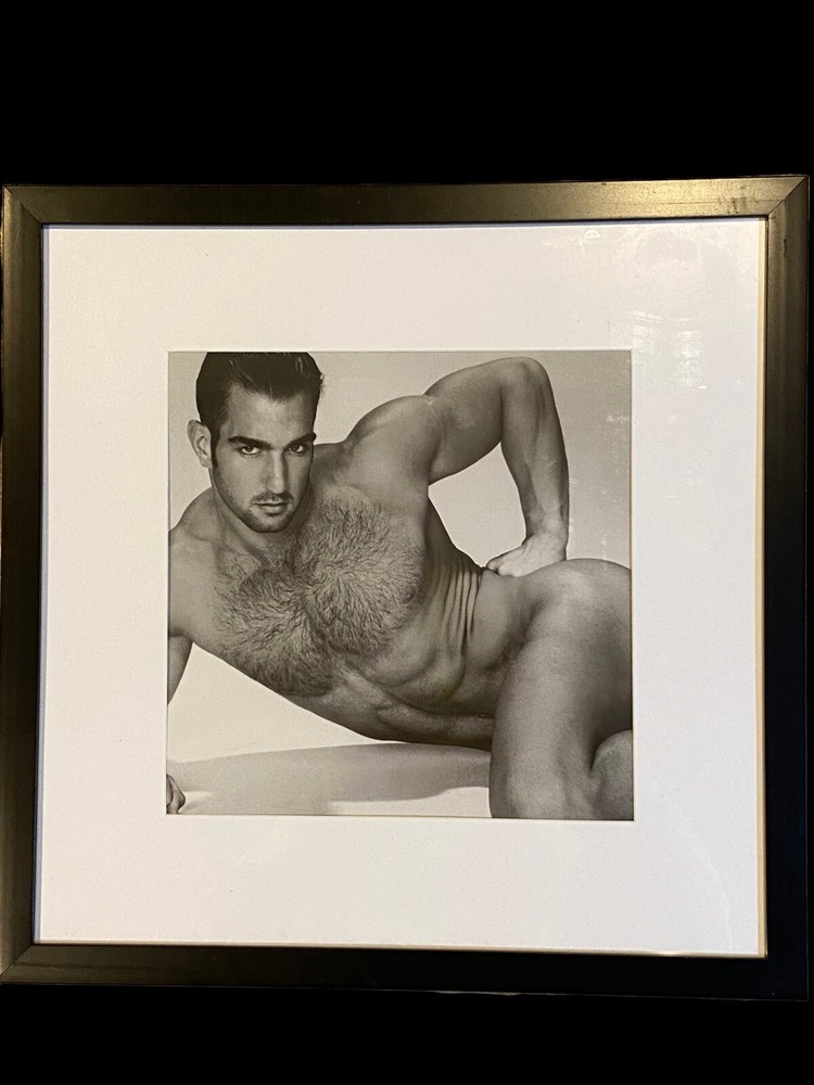 Rare Jim French sexy male physique framed 12×12 gay interest calender print