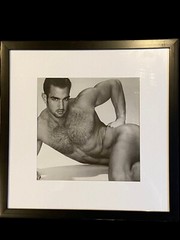 Rare Jim French sexy male physique framed 12×12 gay interest calender print