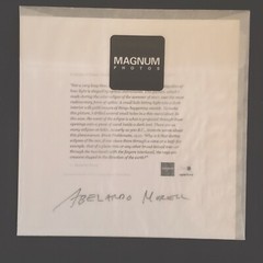 Magnum ABELARDO MORELL Square Print 6″x6″ ECLIPSE ON WOOD NEWFOUNDLAND Unopened